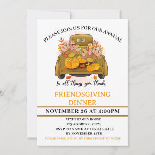  Friendsgiving Dinner party Invitation