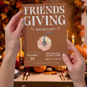 Friendsgiving Dinner Party Invitation Pumpkin