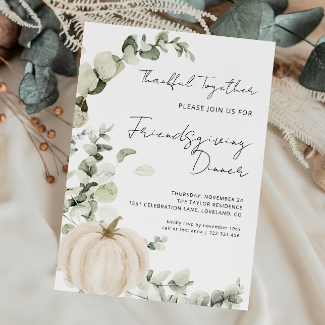 Friendsgiving Dinner Pumpkin Thanksgiving Invitation (Creator Uploaded)