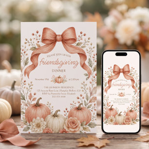 Friendsgiving Dinner Thanksgiving Invitation