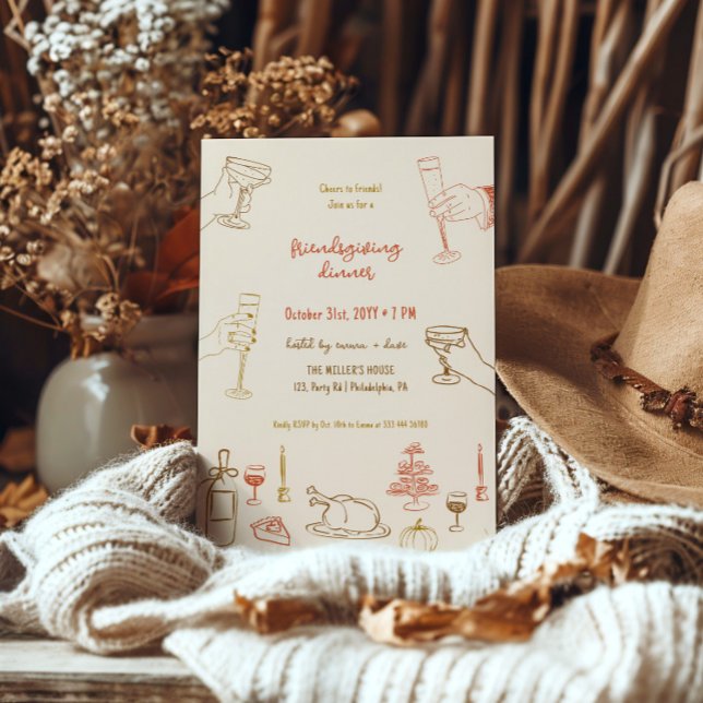 Friendsgiving Dinner whimsical invitation (Creator Uploaded)