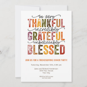 Friendsgiving Fall Dinner Party Invitation