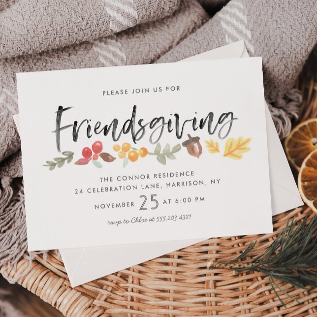 Friendsgiving Fall Foliing Thanksgiving Invitation (Créateur téléchargé)
