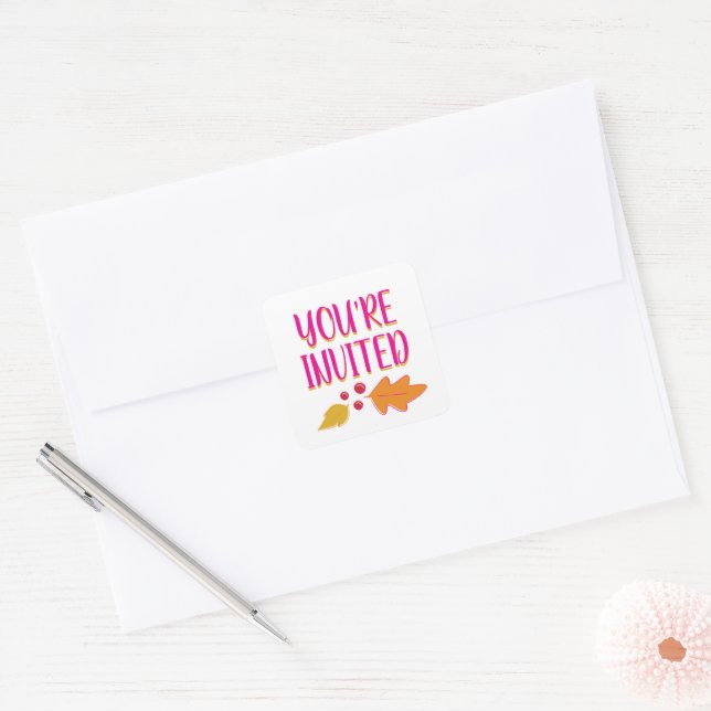 Friendsgiving Feast | Pink & Gold Envelope Seal (Envelope)
