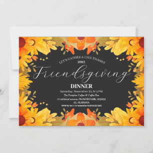 Friendsgiving Feast Thanksgiving Dinner Autumn Invitation