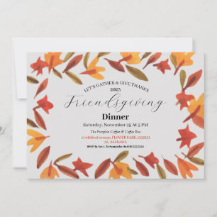 Friendsgiving Feast Thanksgiving Dinner Autumn Invitation