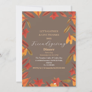 Friendsgiving Feast Thanksgiving Dinner Autumn  Invitation