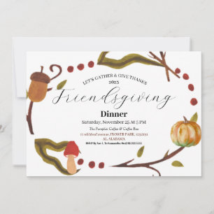 Friendsgiving Feast Thanksgiving Dinner Autumn  Invitation