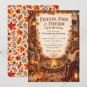 Friendsgiving Fireside Gathering Invitation