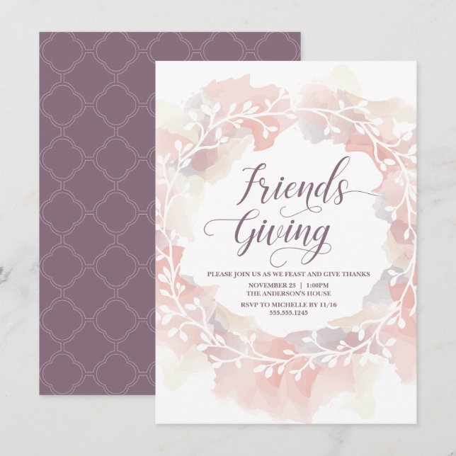 Friendsgiving, Friends Giving Fall Invitation (Front/Back)