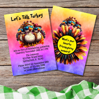 Friendsgiving Funky Thanksgiving Invitation