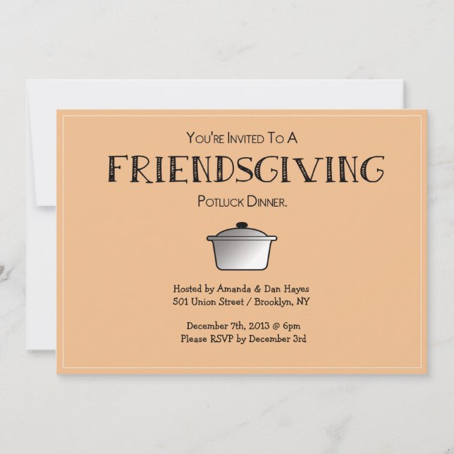 FRIENDSGIVING Invitation!  - Customizable! Invitation (Front)