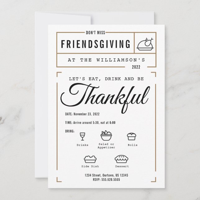 Friendsgiving Invitation - editable (Front)