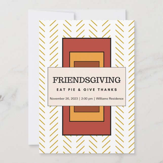Friendsgiving Invitation - Geometric Modernism (Front)