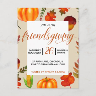Friendsgiving Invitation Postcard