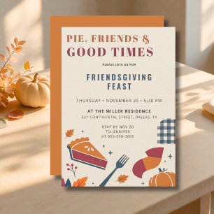 Friendsgiving Invitation Pumpkin Pie Thanksgiving