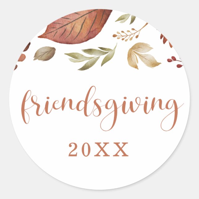 Friendsgiving Leaves Sticker (Front)