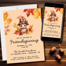Friendsgiving Little Turkey Fall Watercolor