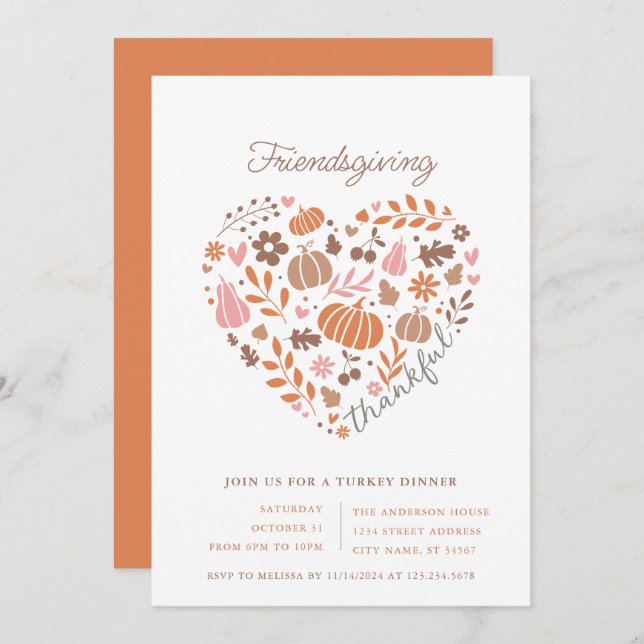 Friendsgiving Party Invitation (Front/Back)