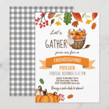 Friendsgiving Potluck Invitation