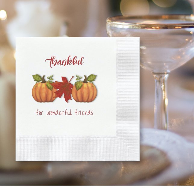 Friendsgiving Thankful for Friends Dinner Napkins  (Creator Uploaded)