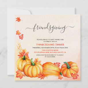 Friendsgiving   Thanksgiving Dinner Invitation