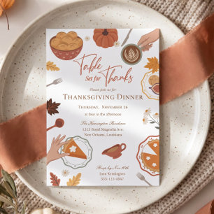 Friendsgiving Thanksgiving Dinner Party Fall Invitation