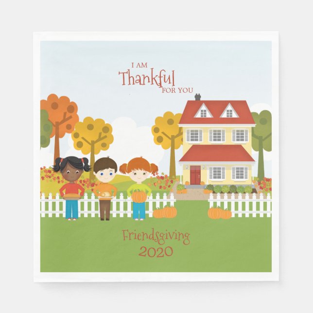 Friendsgiving Thanksgiving Feast Napkin (Front)