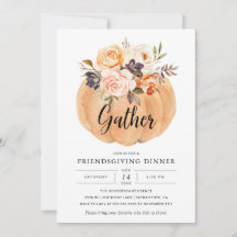Friendsgiving Thanksgiving Pumpkin Invitation
