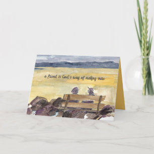 Friendship A Friend is God's Way Women Sunset Lake Card