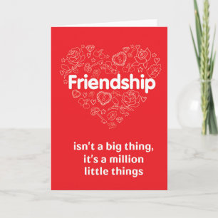 Friendship amazing quote red greeting card
