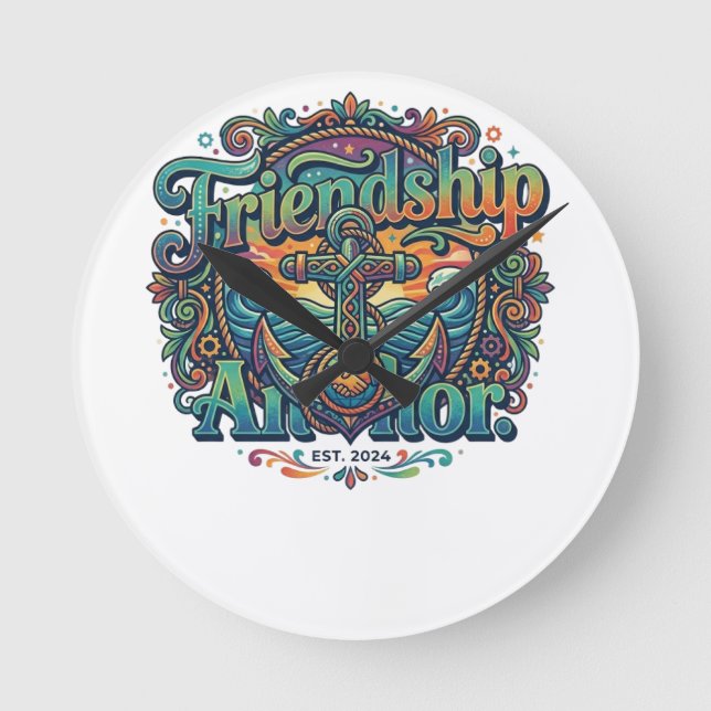 Friendship Anchor Round Clock (Front)