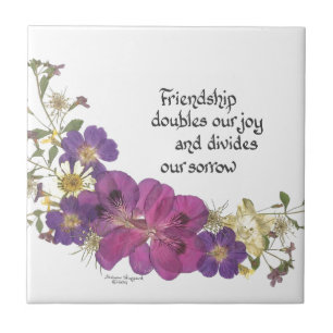 Friendship and flowers tile