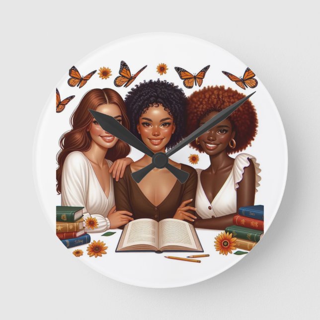 Friendship and Words Round Clock (Front)