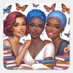 Friendship and Words Square Sticker