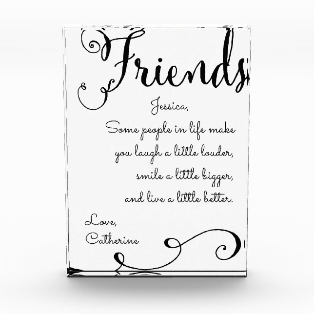 Friendship Appreciation Photo Block (Front)