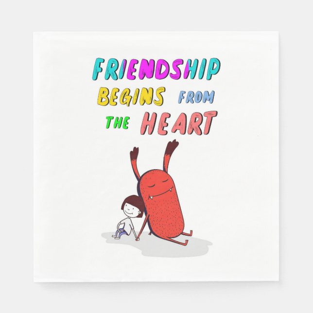 Friendship Begins From Heart July Demon 30 Friends Napkin (Front)
