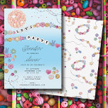 Friendship Bracelet Girl Jewellery Birthday Party Invitation<br><div class="desc">A unique hand drawn friendship bracelet design featuring different types of cute beads perfect for tween or teens. A friendship bracelet illustration perfect for girls birthday party invitations, decor and favours as well as kids bedroom decor or personalized gifts. This friendship bracelet design is perfect for anyone who loves to...</div>