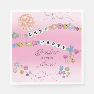 Friendship Bracelet Girl Jewellery Birthday Party Napkin