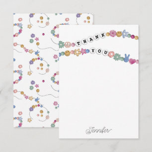 Friendship Bracelet Girl Jewellery Kids Personaliz Thank You Card