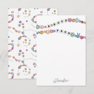 Friendship Bracelet Girl Jewellery Kids Personaliz Thank You Card