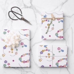 Friendship Bracelet Girl Jewellery Pattern Wrapping Paper Sheet