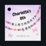 Friendship Bracelet Girls Birthday Era Party Favour Tags<br><div class="desc">A cute girls birthday favour tag featuring friendship bracelets that spell out BIRTHDAY ERA. This purple and pink tag is accented with butterflies and offers custom text for the birthday girl's name.</div>