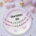 Friendship Bracelet Girls Birthday Era Party Paper Plate<br><div class="desc">A cute girls birthday party plate features friendship bracelets that spell out BIRTHDAY ERA. Personalized with the birthday girls name.</div>