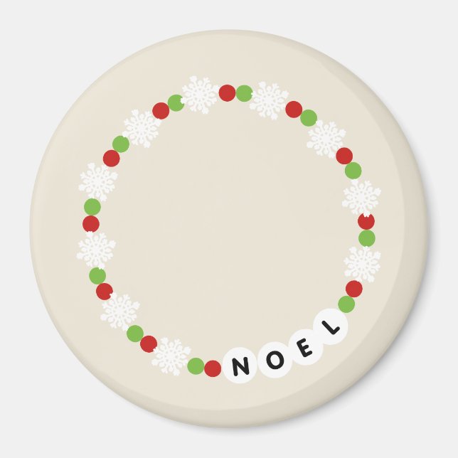 Friendship Bracelet Noel Christmas Magnet (Front)