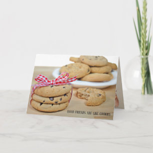 friendship chocolate chip cookies with bow card