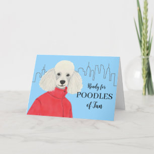 Friendship Custom Text Poodle City Background Card