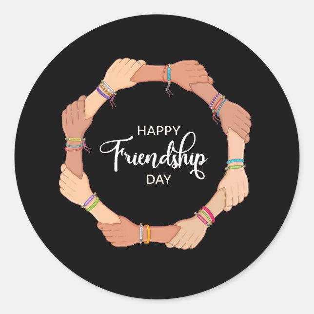 Friendship day classic round sticker (Front)