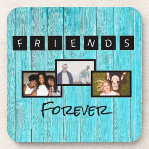 Friendship day personalized template photo collage coaster