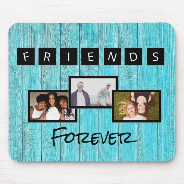 Friendship day personalized template photo collage mouse pad (Front)